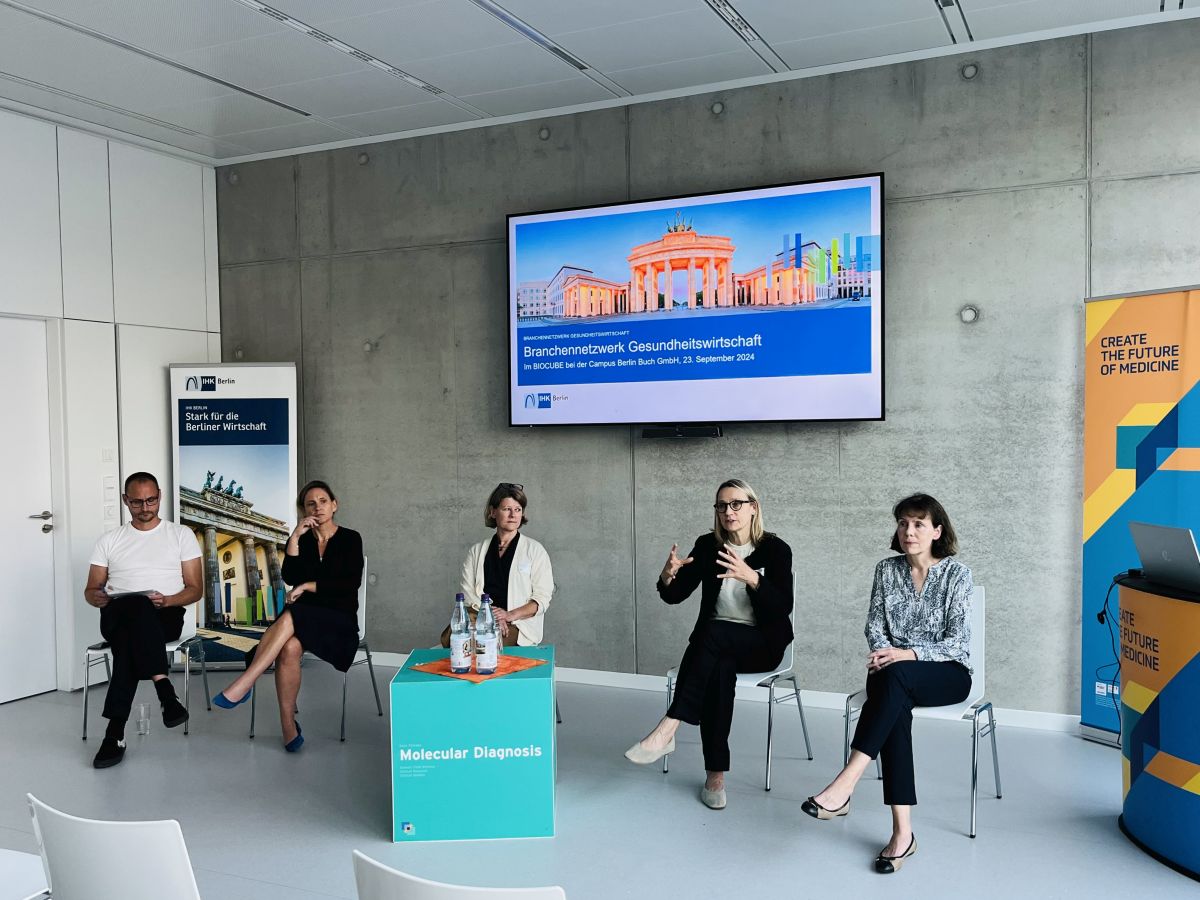 Podiumsdiskussion beim IHK-Netzwerktreffen Gesundheitswirtschaft (Foto: Campus Berlin-Buch GmbH)